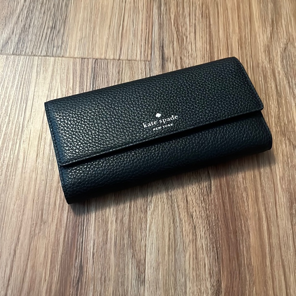 Kate Spade Black Pebbled Wallet